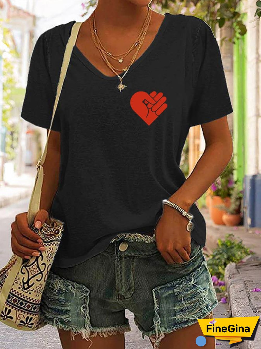 Women's Lahaina Strong Support Hawaii MAUI V-Neck Tee