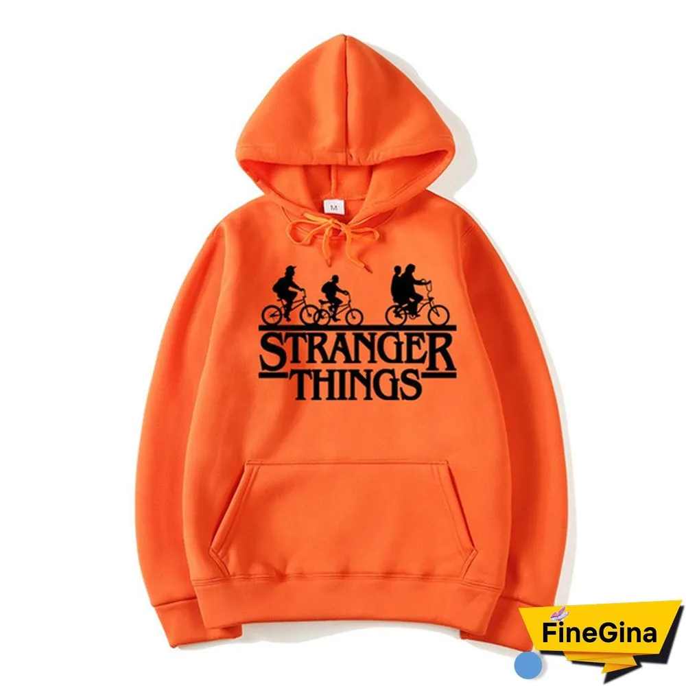 Fashionable Stranger Things Hooded Hoodies Trendy Men Women Oversized Pullover Sweatshirts