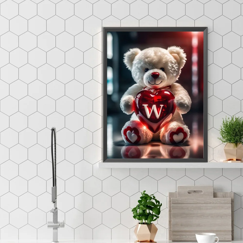 Diamond Painting - Full Square Drill - Bear Love W(Canvas|35*45cm)