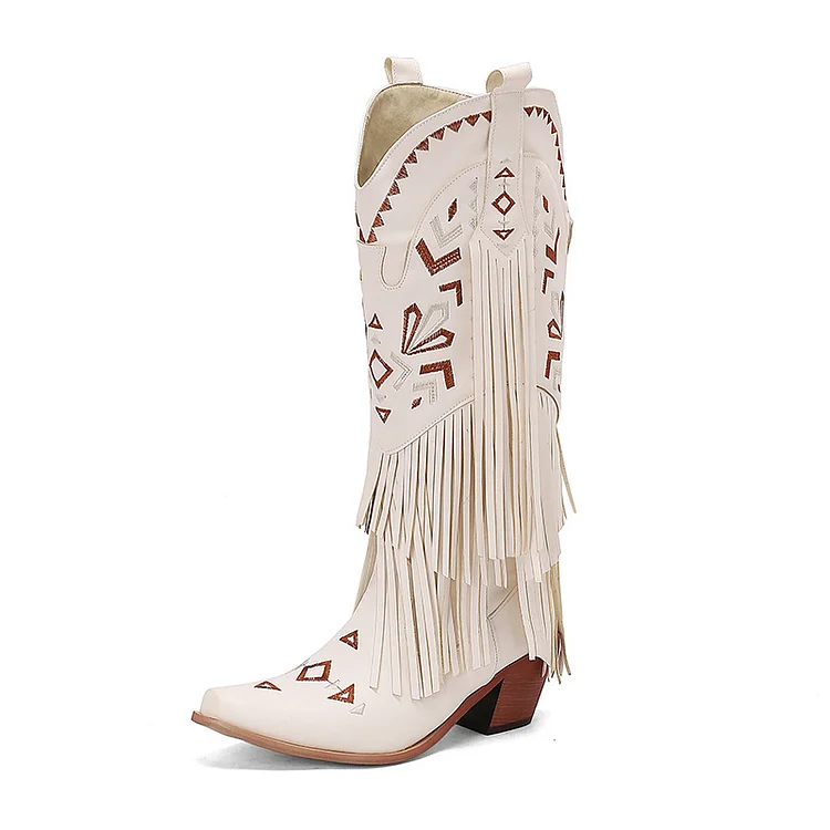 Women's Western Cowboy Bohemian Tassel Boots