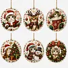 6pcs Xmas Cats Pearl Art Diamond Painting Pendant