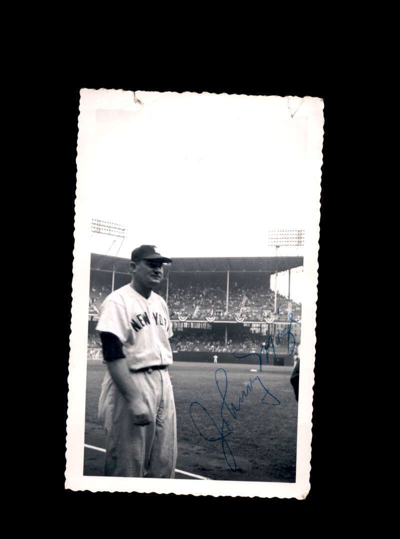 Johnny Mize JSA Coa Signed Vintage 4x6 1950`s New York Giants Original Photo Poster painting