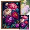 (Big Size)Peony - 11CT Stamped Cross Stitch - 40*60cm - Flower
