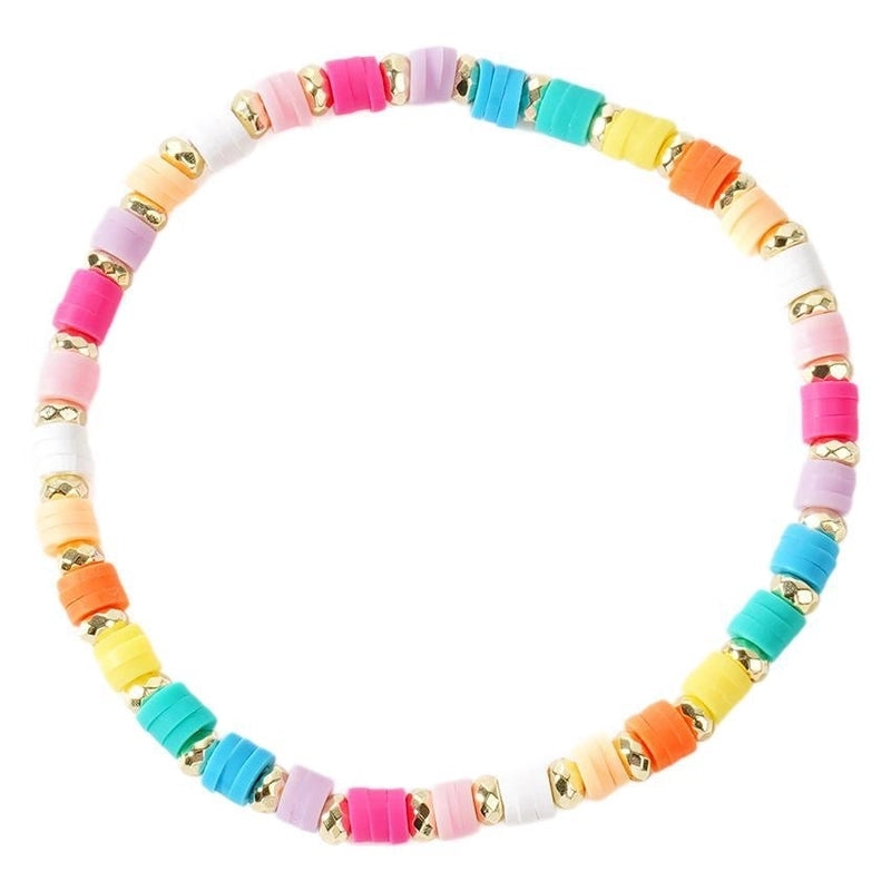 Bohemian Geometric Natural Stone Soft Clay Bracelets In Bulk