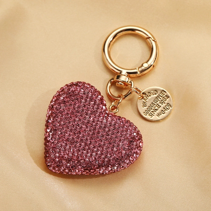 Elegant Luxurious Heart Shape Clay Zircon Unisex Bag Pendant Keychain