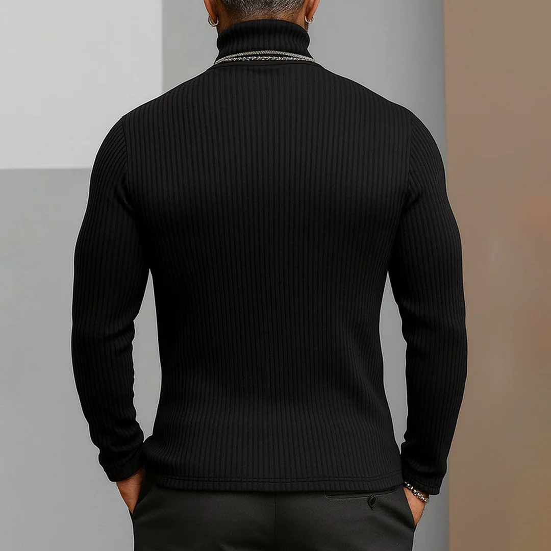 Men's Button-down Turtleneck Top-inspireuse