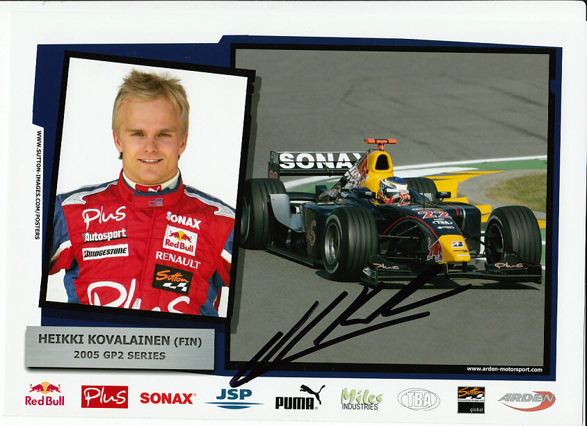 Heikki Kovalainen Hand Signed 2005 GP2 Photo Poster painting 8x6 1.