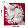 Kit de peinture en perles en forme sp&eacute;ciale pour un chat bricolage en forme de diamant avec cadre cadeau 25x25cm