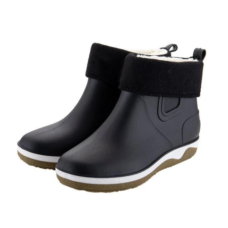 Rain Boots Men Lace Rubber Sole Galoshes Fishing Boots Short Gumboots Rubber Rainboots Man Bot Garden Boots Men Lovers Shoes88