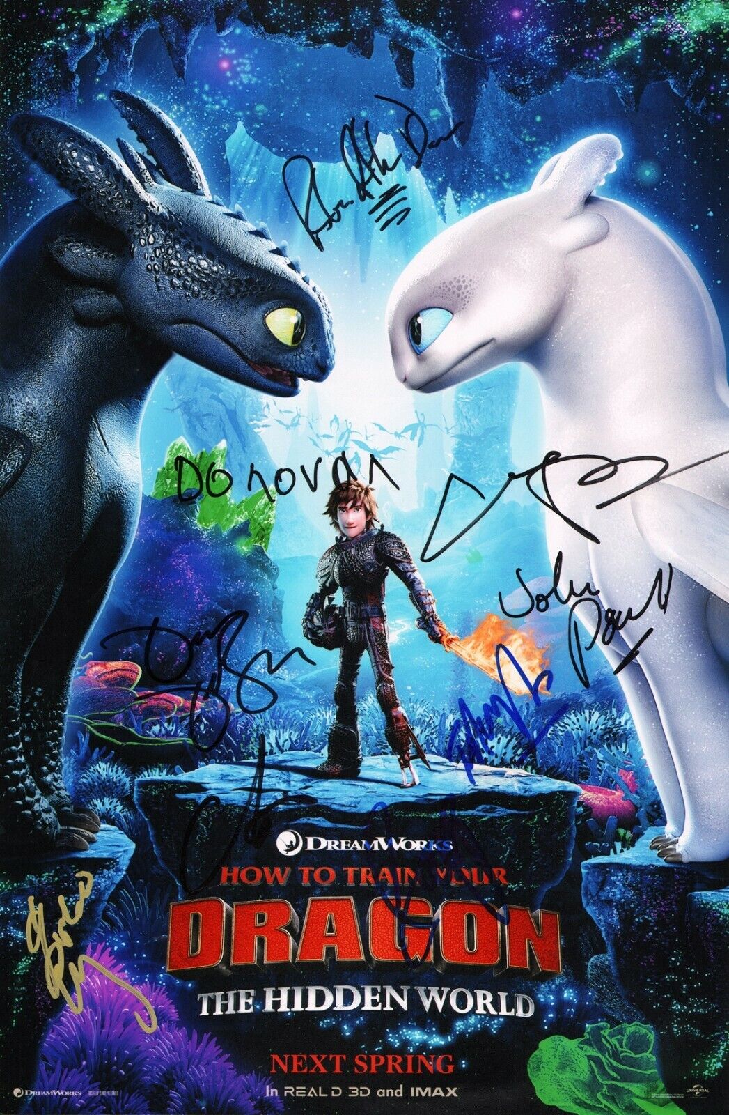 HOW TO TRAIN YOUR DRAGON 3 Cast x9 Authentic Signed Jay Baruchel