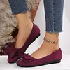 Gioiacombo&trade; Scarpe casual piatte con fiocco in pelle scamosciata da donna