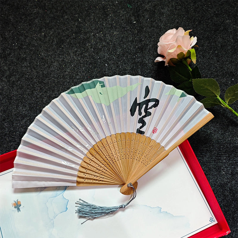 Antique Fan Folding Fan Men’s And Women’s Classical Dancing Fan Ancient Costume Performance Photography Hanfu Props Chinese Style Handmade Folding Fan