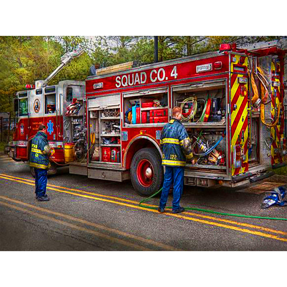 

Fire Truck - Round Drill Diamond Painting - 40*30CM, 501 Original