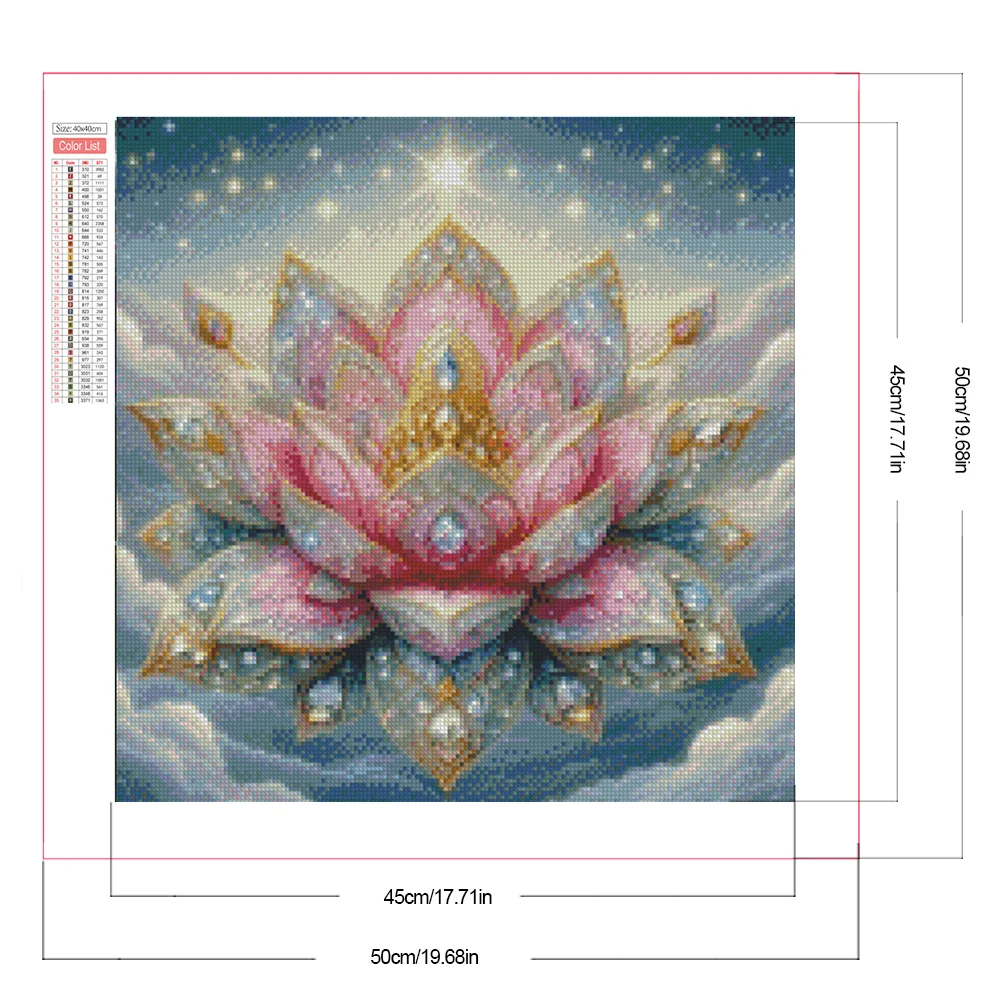 Partial AB Diamond Painting - Full Round Drill - Lotus(Canvas|50*50cm)