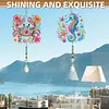 2pcs Crab and Seahorse DIY Acrylic Diamond Painting Wind Chime for Adult 5D Diamond Painting Suncatcher with Crystal Pendant Double Sided Hanging Diamonds Art Paint Ornament Gift for Home