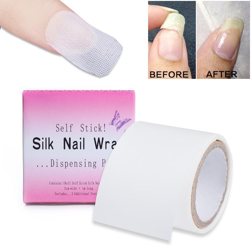 Nail Wraps Reinforce Fiberglass Adhesive  Silk White UV Gel Acrylic Nail Protector Building Extension Form Nail Art Tools