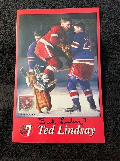 Ted Lindsay Signed Autographed Autism Brochure 8.5 x 5.5 Detroit Red Wings