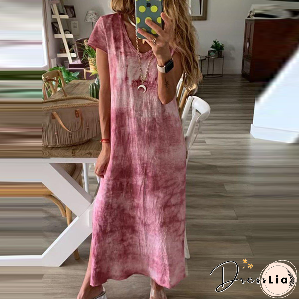 Women Ethnic Bohemian Cotton Printed  Linen Long Sleeve Dress