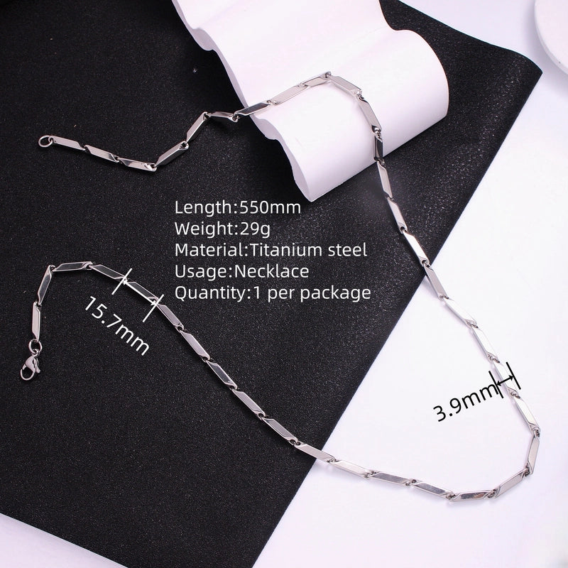 Jewelry Hip-Hop Minimalist Commute Geometric Titanium Steel Necklace