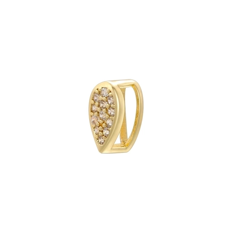 1 Piece Copper Zircon 18K Gold Plated Geometric Melon Seed Buckle
