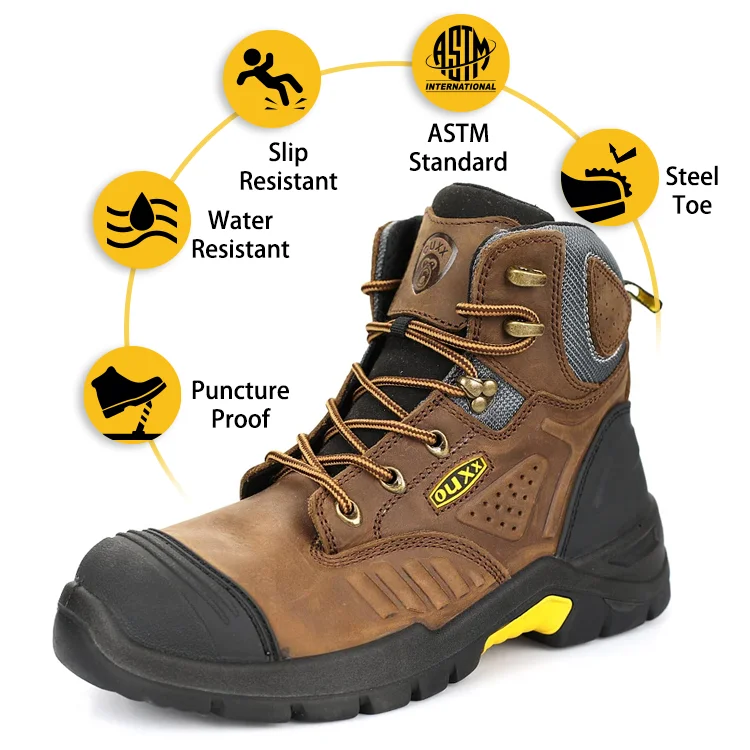 Men's Waterproof Steel Toe Kevlar Puncture Resistant ASTM F2413-18 ESD Construction & Plumber Boots