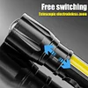 XPE+COB LED USB Rechargeable Portable Torch Zoomable Household Flashlight