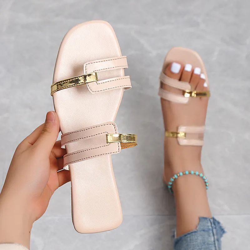 Breakj Breakj Ladies Flat-Bottomed Slippers With Casual Fashion Summer Beach Casual Shoes