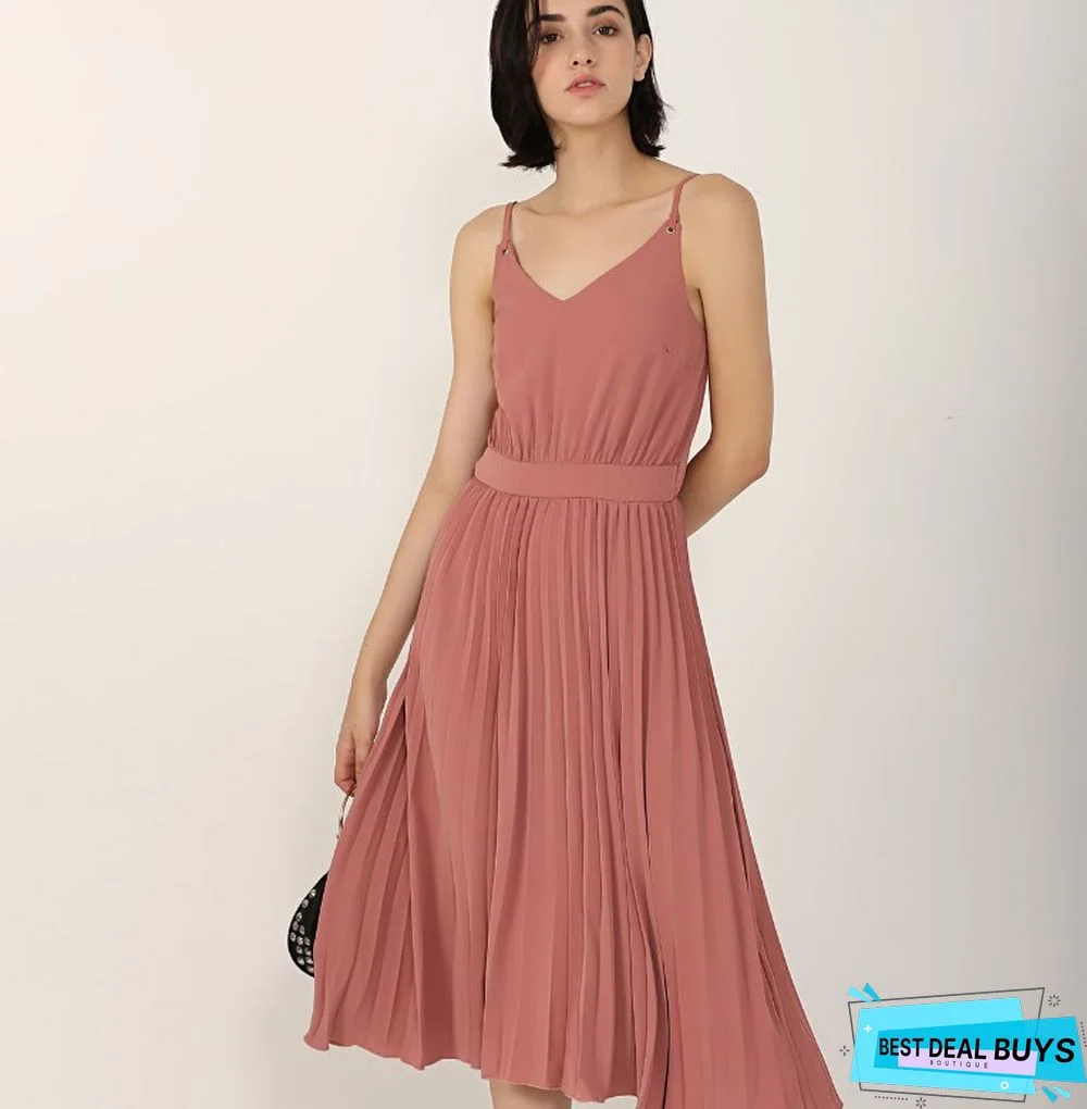 Sexy V-Neck Suspender Dress