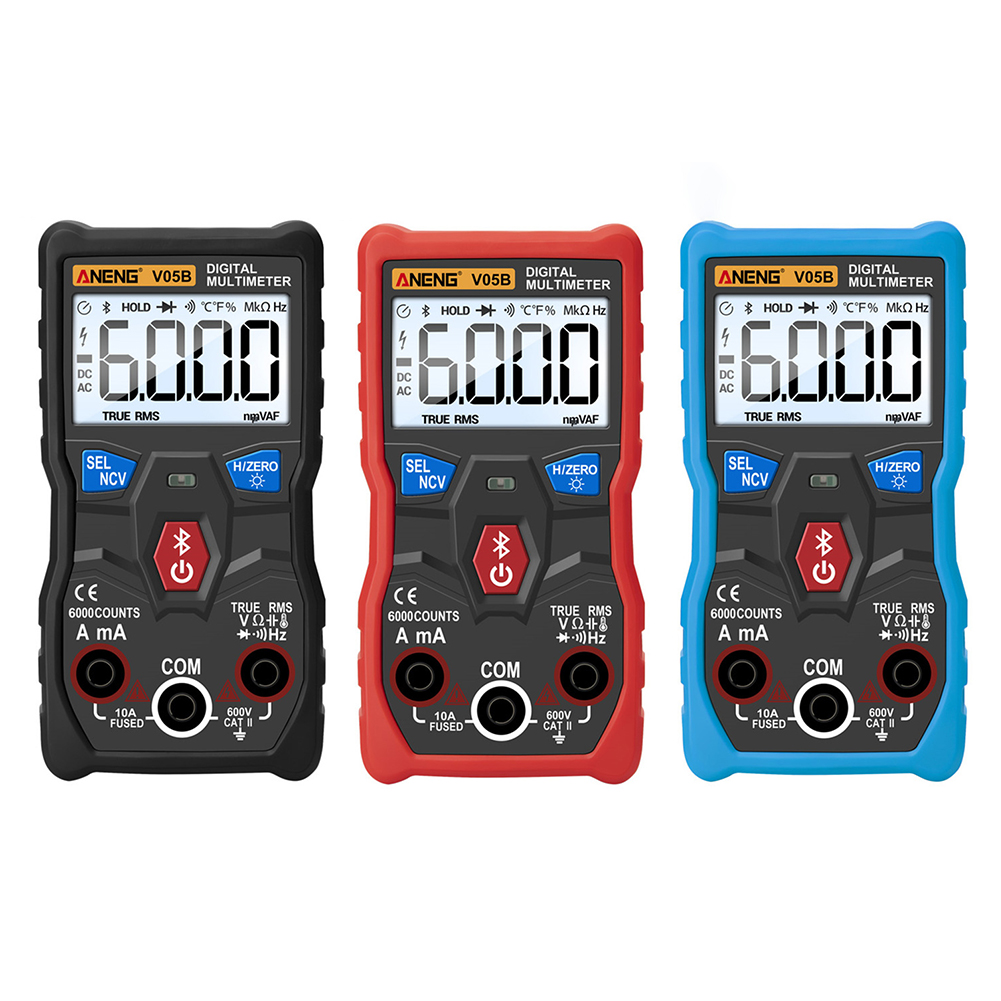 

V05B Digital Bluetooth-compatible Multimeter True RMS Auto Range DC/AC Voltage Tester, Red, 501 Original