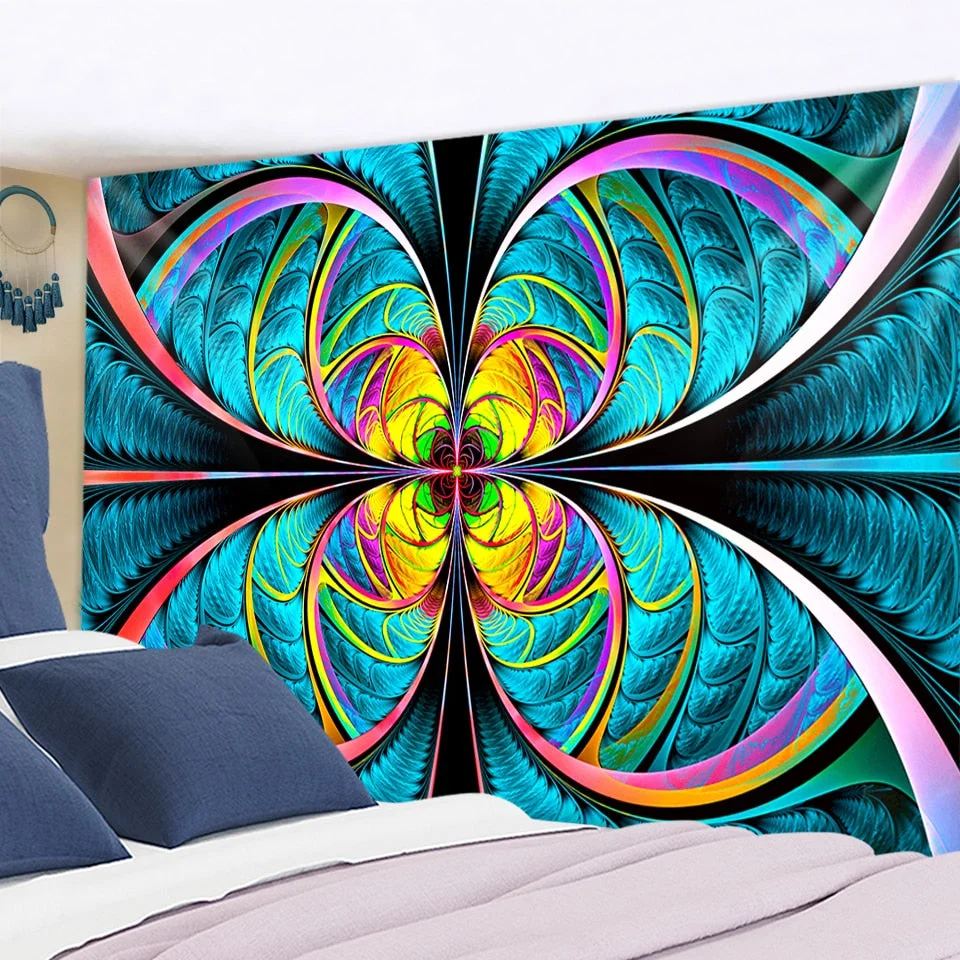 Indian Mandala Psychedelic Flower Tapestry Wall Hanging Astrology Divination Bedspread Beach Matwitchcraft Hippie Colorful