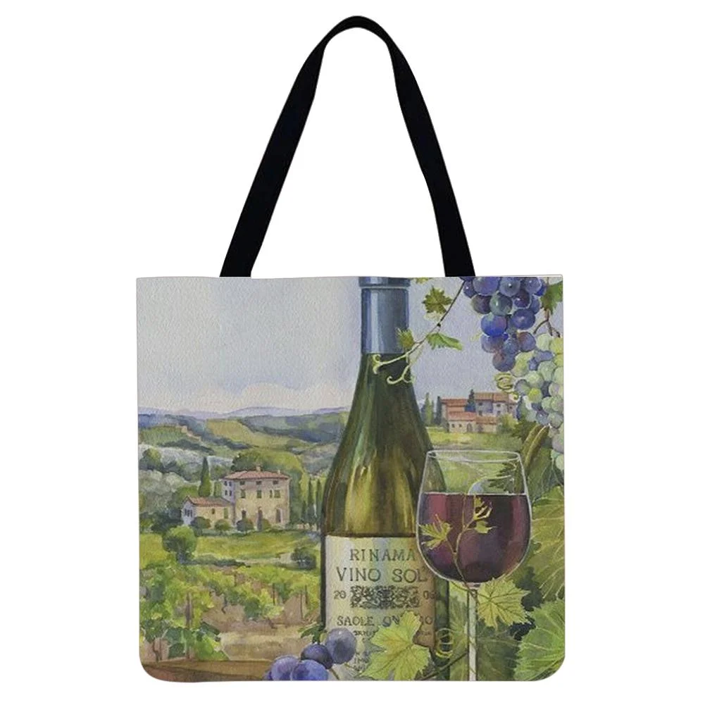 Linen Tote Bag -  Wine