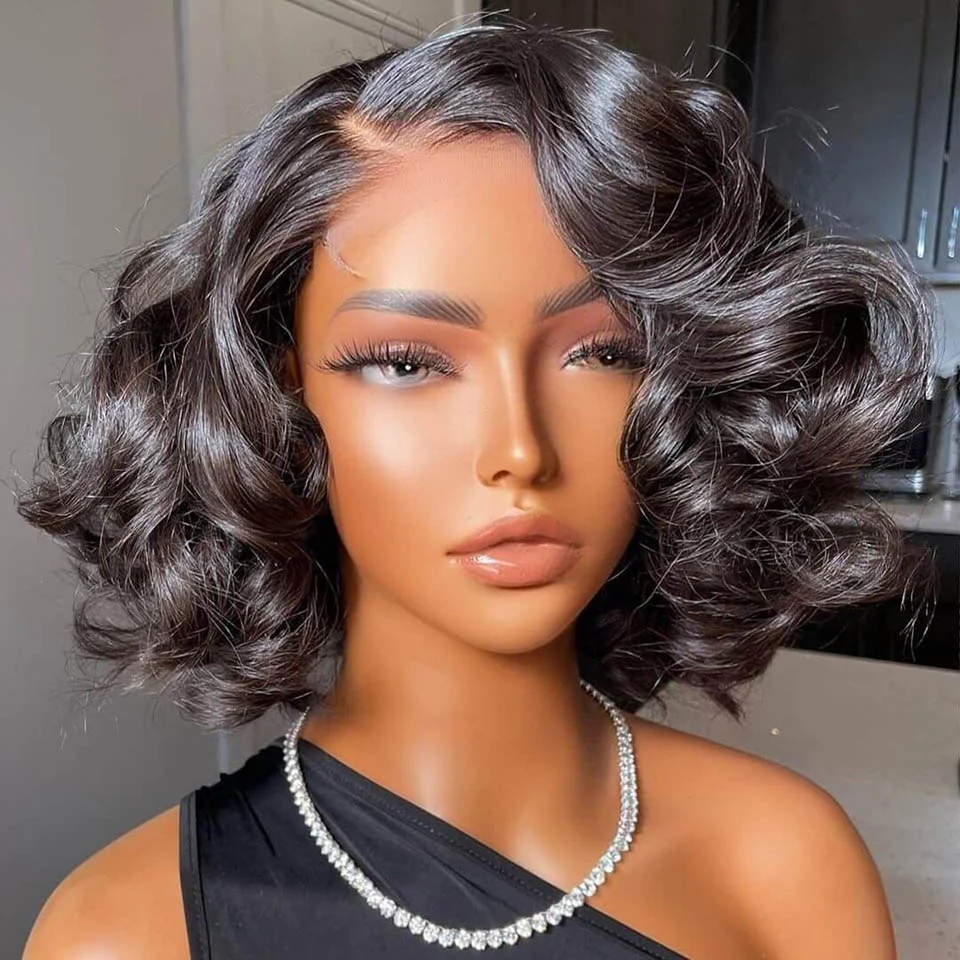 Bouncy Curls Glueless Lace Wig 5×5 13×4 Lace Loose Wave Wig