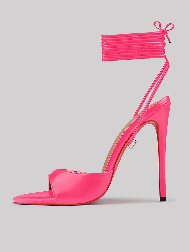 120mm Women Matte Open Toe Sandals Stilettos Adjustable Ankle Strap Red Bottom High Heels Party Photo Shoes