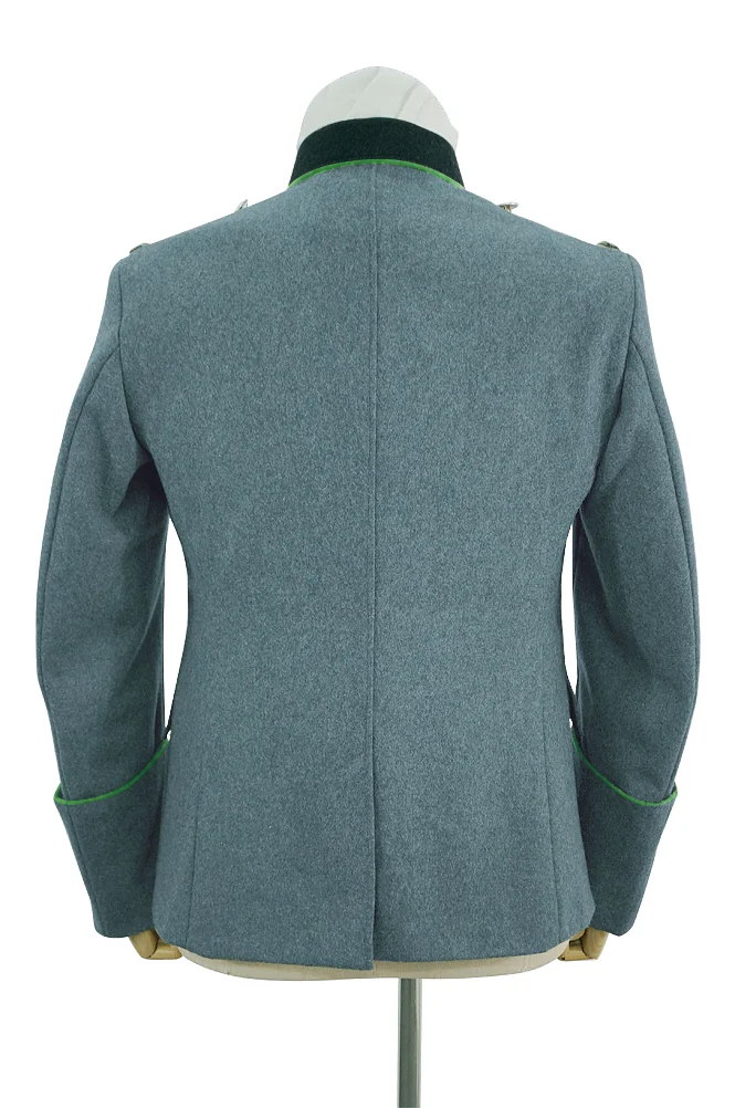   Polizei German General Officer Wool Modified Tunic Jacket With Deep Green Collar 6 Buttons German-Uniform