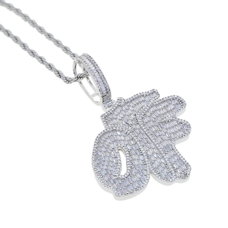 Hip Hop Iced Out OTF Pendant Necklace-VESSFUL