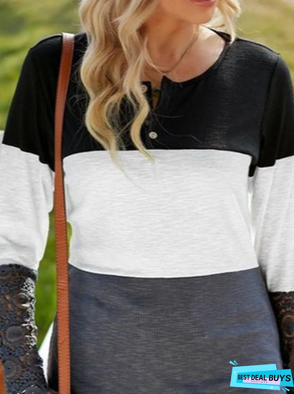 Casual Loose Color Block T-Shirt