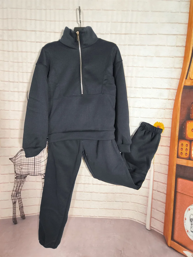 PASUXI Winter Two Piece Sets Women Tracksuit Oversized Suit  Autumn Trouser Suits Female Sweatshirt Solid Sports Hoodie Sportswear huanwei