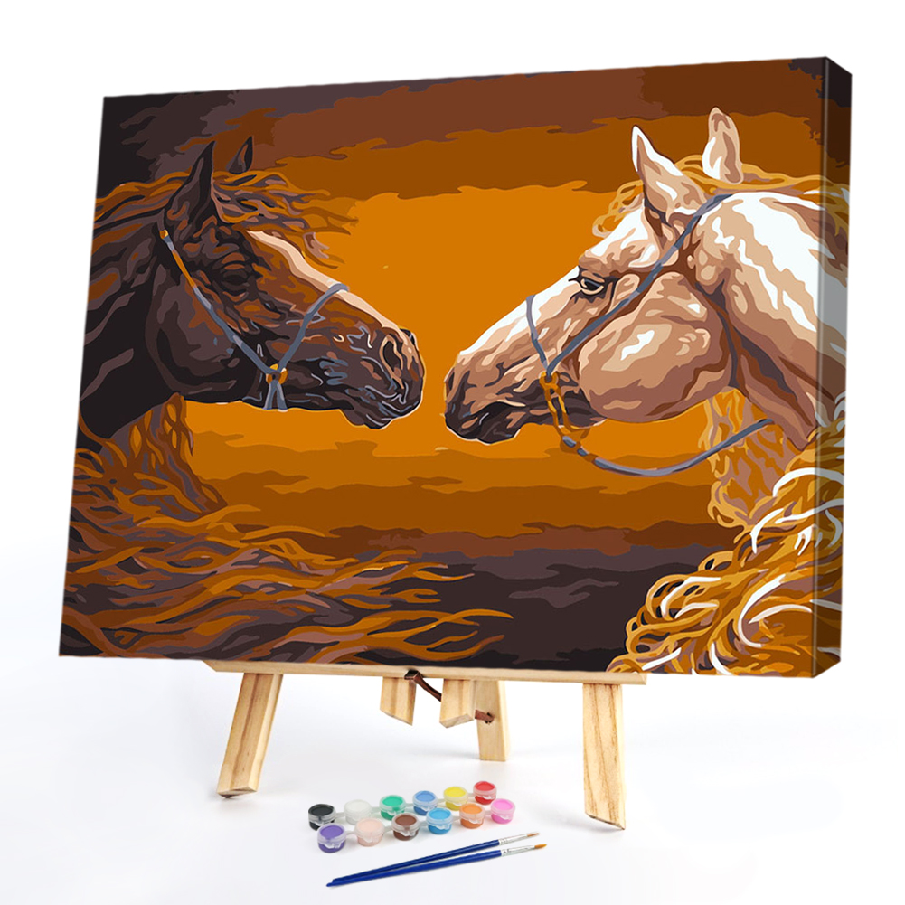 

40*50CM Paint By Numbers-Two Horses, 501 Original