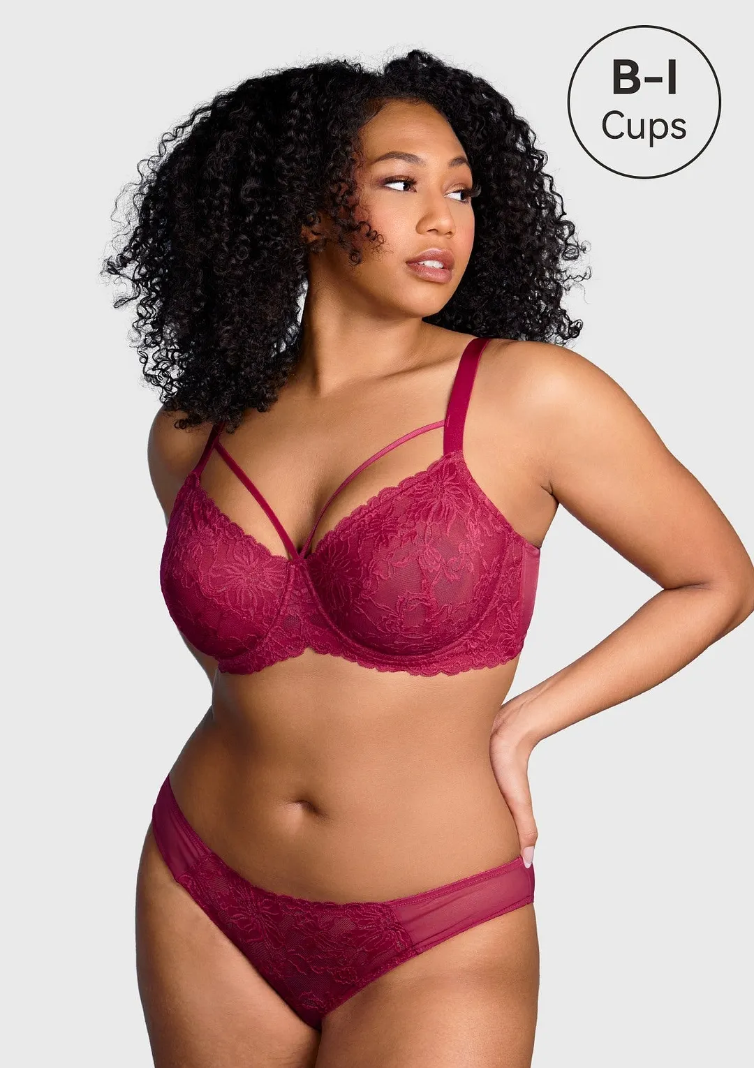 Pretty In Petals Black Unlined Strappy Lace Bra