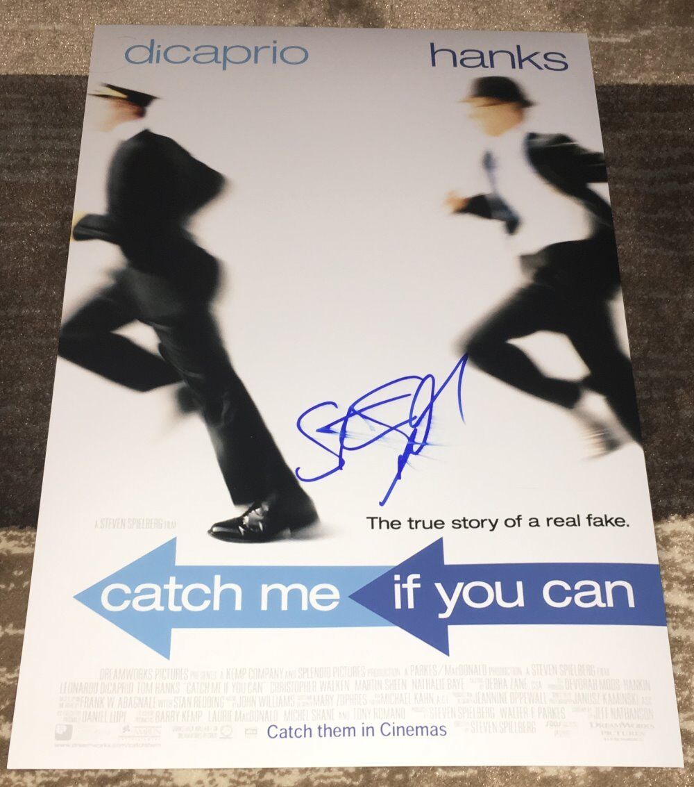 STEVEN SPIELBERG SIGNED CATCH ME IF YOU CAN 12x18 Photo Poster painting POSTER w/EXACT PROOF