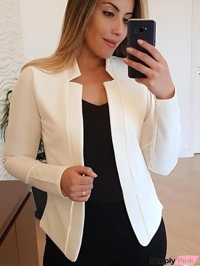 Women'S New Fashion Blazer Clean Fit Long-Sleeved Cardigan Casual Suit Jacket Top