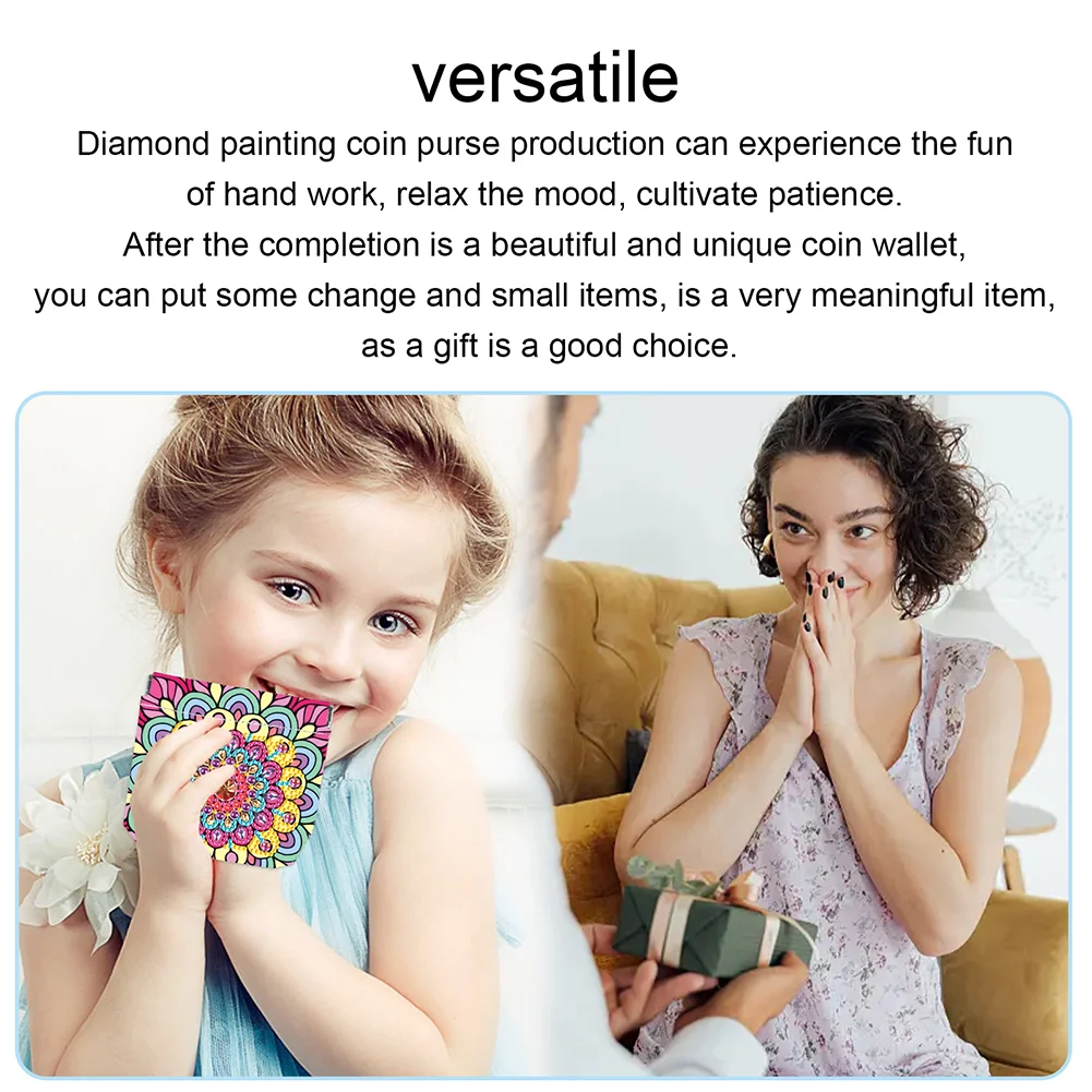 5D DIY Mandala PU Partial Special Shaped Diamond Painting Wallet Gifts for Women