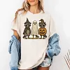 Women's Boo Ghost Raccoon Autumn Halloween Short Sleeve T-Shirt