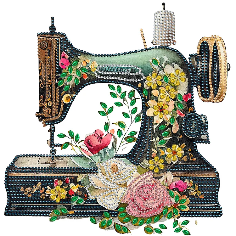 Partial Special-Shaped Diamond Painting - Vintage Sewing Machine 30*30CM