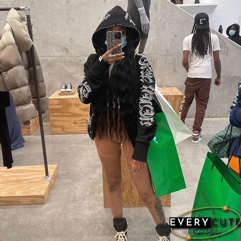 Autumn & Winter New Fashion Brand Camouflage Shark Head Couple Loose Hooded Coat Sweater