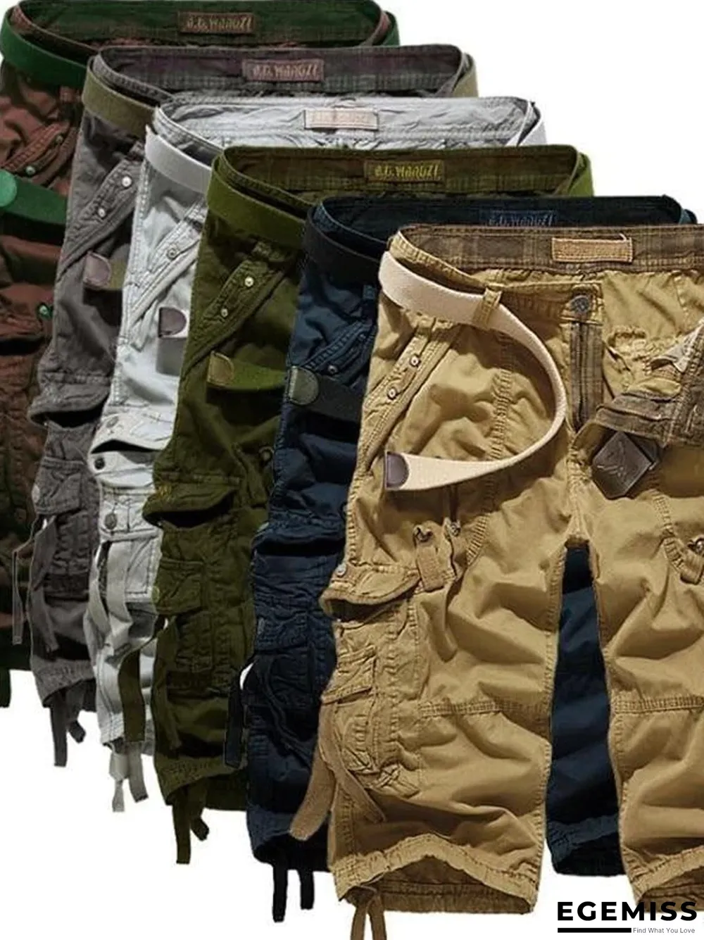 Plus Size Men's Camouflage Loose Cargo Work Casual Shorts | EGEMISS