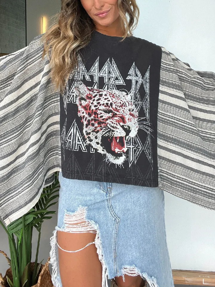 Def Leppard Mix & Match Tee Black Stripe