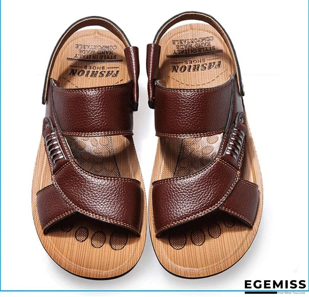 Men Genuine Leather Roman Sandals Male Casual Shoes Flip Flops Fashion Outdoor Slippers Shoes | EGEMISS