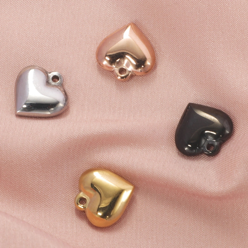 1 Piece 8 * 15mm 304 Stainless Steel Heart Shape Polished Pendant Chain Jewelry Accessories