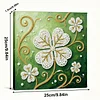 DIY Pearl Painting Four-leaf Clover for Home Wall Decor with Frame(25x25cm)